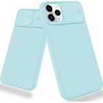 Cache Iphone 12 Pro avec protection d'appareil photo cyan