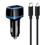Chargeur Voiture Kaku Type-C to Type-C ksc-540  noir