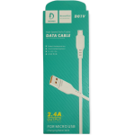 CABLE MICRO USB DENMEN D01V BLANC 2.4A