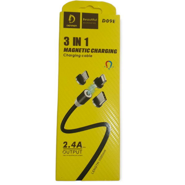 CABLE MAGNETIC 3IN 1 DENMEN D09E