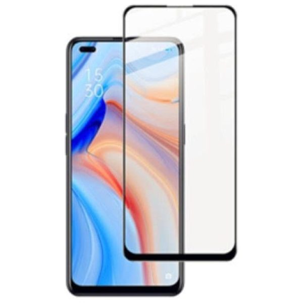 Protection Ecran en Verre Trempé PREMIUM Full Glue Pour Oppo Reno 4 Contour Noir