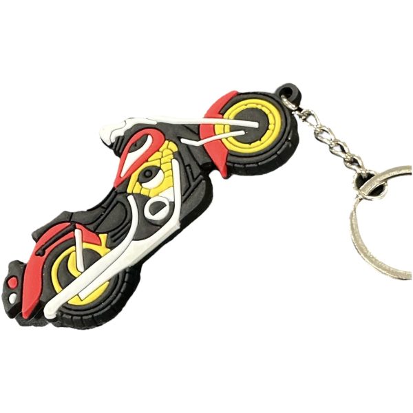 Porte clef moto jaune  et rouge