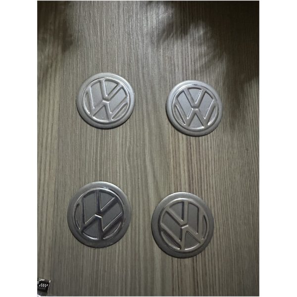 AUTOCOLANT 4 logo volkswagen jante  volant 3 cm Silver - Image 2