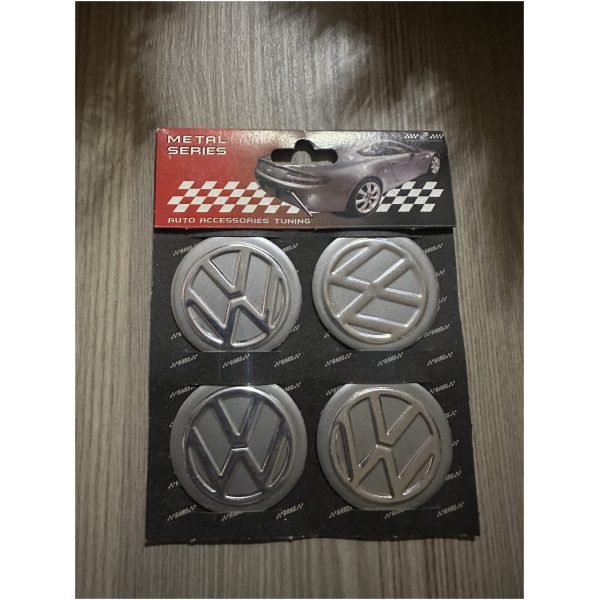 AUTOCOLANT 4 logo volkswagen jante  volant 3 cm Silver