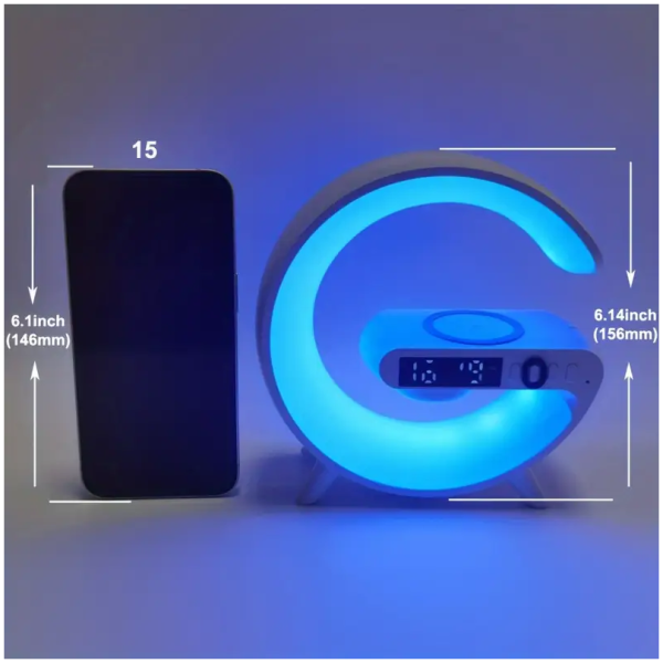 baffle intelligent g63 horloge chargeur sans lampe couleur  fil 3 in 1 – Image 4