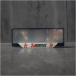 Cadre Plaque Akrapovic Blanc Pour Moto