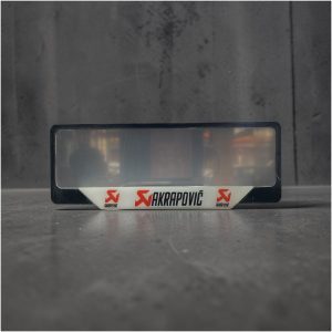 Cadre Plaque Akrapovic Blanc Pour Moto
