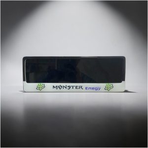 Cadre plaque Monster Blanc /  Bleu pour moto