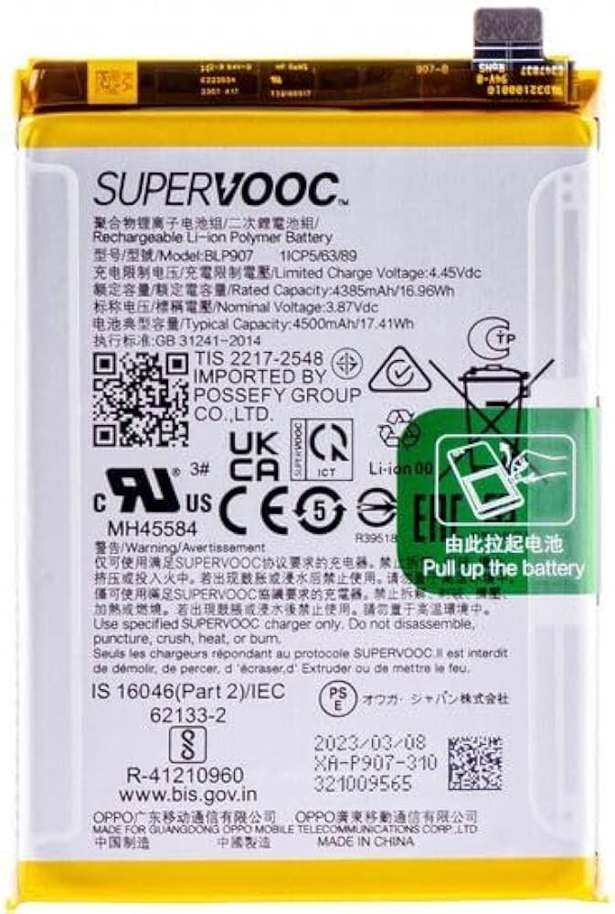 Batterie oppo RENO8 4G original BLP907