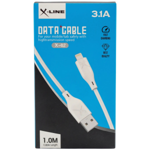 Cable Lightning 1m 3.1A X-LINE X-02 - Blanc