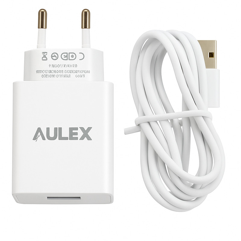 Chargeur Smartphone Aulex Avec Cable type c Blanc